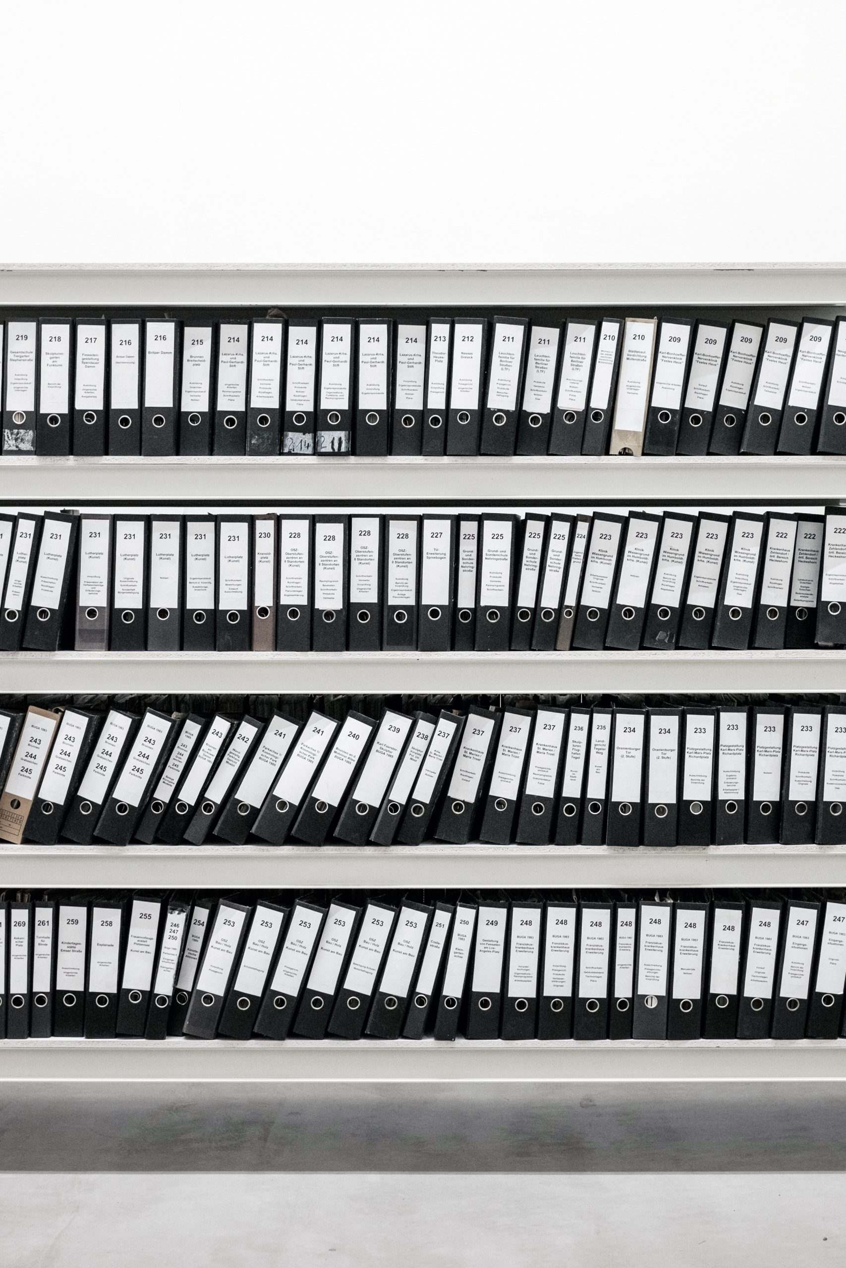 Vaping Legislation and Regulations files organized on a book rack