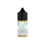 Small bottle of spearmint-flavored e-liquid with black cap.