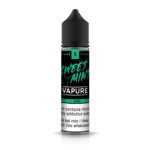 E-liquid bottle labeled "Sweet Mint Vapure" with a black cap.